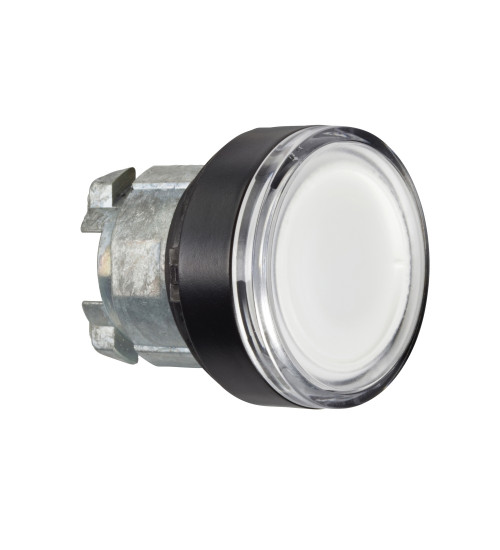 Schneider Electric ZB4BW317 - Head for illuminated push button, Harmony XB4, black metal, white projecting, 22mm, spring return, BA9s bulb, unmarked