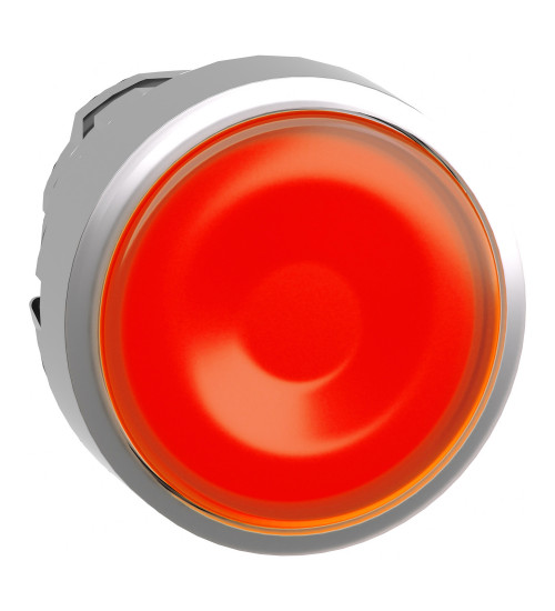 Schneider Electric ZB4BW353 - Head for illuminated push button, Harmony XB4, metal, orange flush, 22mm, universal LED, spring return, plan lens