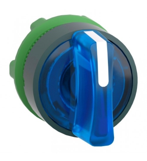 ZB5AK1363 - Head for illuminated selector switch, Harmony XB5, universal LED, blue handle, 22mm, 3 positions, stay put | Schneider Electric