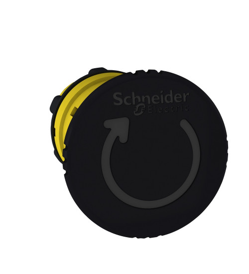 Schneider Electric ZB5AS842Y - Head, Harmony XB5, black Ã 40 General safe stop Ã22 mm trigger and latching turn to release