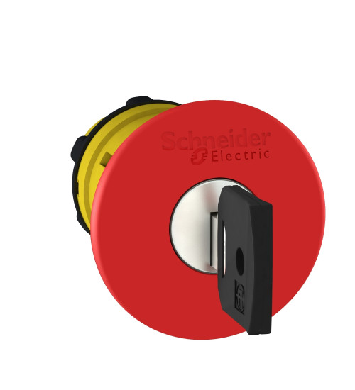 Schneider Electric ZB5AS944D - Head for emergency stop push button, Harmony XB5, switching off, plastic, red mushroom 40mm, 22mm, trigger/latching key release, Dom 4A185