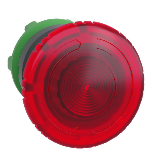 ZB5AW743 - Head for illuminated emergency switching off push button, Harmony XB5, plastic, red mushroom 40mm, 22mm, universal LED, turn to release - Schneider Electric