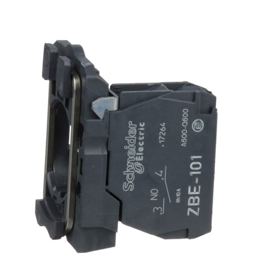 Schneider Electric ZB5AZ101 - Single contact block with body/fixing collar, plastic, screw clamp terminal,1 NO