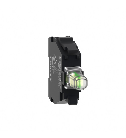 Schneider Electric ZBVB1 - Light block, Harmony XB5, Harmony XB4, white, for head 22mm, universal LED, screw clamp terminals, 24V AC/DC