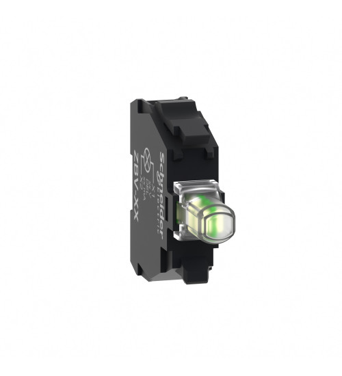 Schneider Electric ZBVM1 - Light block, Harmony XB4, Harmony XB5, white, for head 22mm, universal LED, screw clamp terminals, 230...240V AC