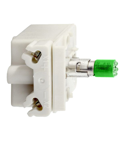 Schneider Electric ZBVM3N - Light block for head 22mm, Harmony XB5N XB7N, green, integral LED, 230V AC