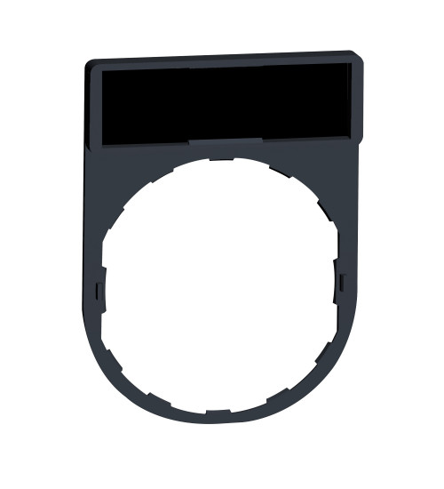 Schneider Electric ZBY2101N - Legend holder, Harmony XB5N XB7N, black, 30 x 40mm, plastic, with black red legend 8 x 27mm, unmarked