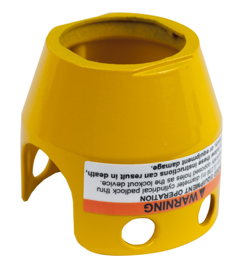 Schneider Electric ZBZ1605 - yellow metal padlockable guard for Ã40 mushroom head
