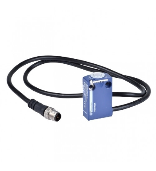 ZCMD21L08R12 - Limit switch body, Limit switches XC Standard, ZCMD, 1NC+1 NO, silver, snap action, connection, M12 0.8 m - Telemecanique