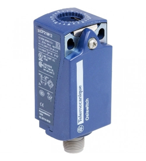 ZCP21M12 - Limit switch body, Limit switches XC Standard, ZCP, compact, 1NC+1 NO, snap action, M12 4P - Telemecanique