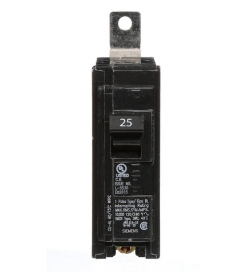 B125 25 Amp Single Pole Bolt - On Circuit Breaker The Siemens BL Bolt - On Circuit Breaker is a panel board mounted, non - interchangeable trip molded case Bolt - On Circuit Breaker. Specifications: Manufacturer : Siemens Family : B /BL Series Cat. No. : B125 1 Pole  25 Amp 120 Volt ... - Siemens