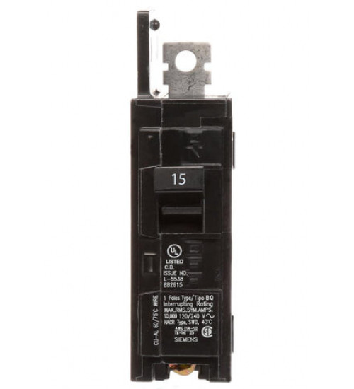 BQ1B015 15 Amp Single Pole 120V BQ Bolt - On Circuit Breaker Siemens type BQ Bolt - On Breakers are a non - interchangeable trip molded case Bolt - On Circuit Breaker. All BQ Bolt - On Circuit Breakers are supplied with load side lugs. Specifications: Manufacturer : Siemens Family : BQ Series ... - Siemens
