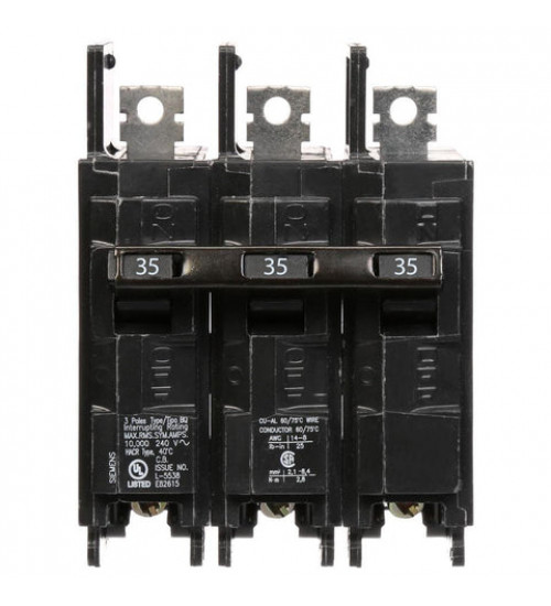 BQ3B035 35 Amp 3 Pole 120/240V BQ Bolt - On Circuit Breaker Siemens type BQ Bolt - On Breakers are a non - interchangeable trip molded case Bolt - On Circuit Breaker. All BQ Bolt - On Circuit Breakers are supplied with load side lugs. Specifications: Manufacturer : Siemens Family : BQ Series ... - Siemens