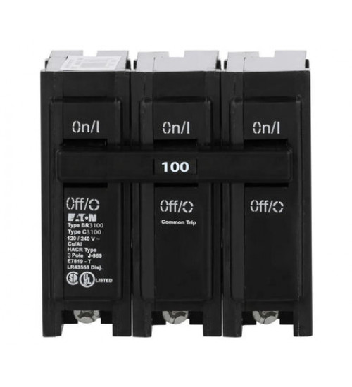 BR3100 - Eaton Cutler-Hammer 100 Amp 3 Pole Circuit Breaker