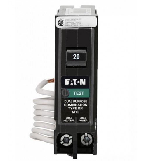 BRAF120C - Eaton Cutler-Hammer 20 Amp Single Pole Arc Fault Circuit Breaker