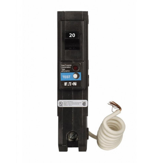 BRLAFGF120 - Eaton Cutler-Hammer 20 Amp Single Pole Dual Function Circuit Breaker